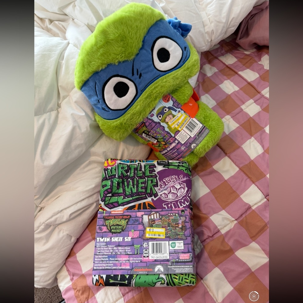 Ninja Turtles Leo Plush Pillow blanket and Sheet Set